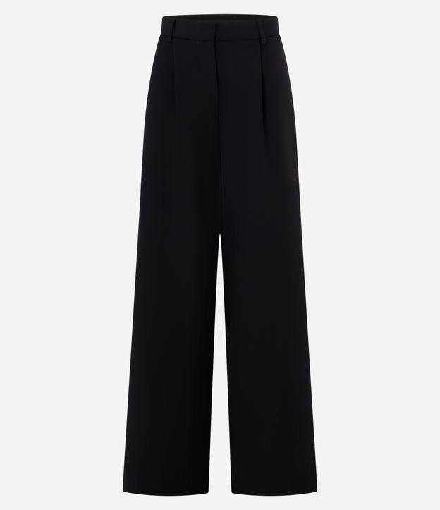 Calça Pantalona em Crepe com Passantes no Cós - 1