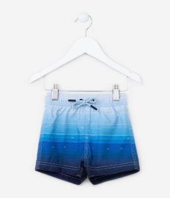 Bermuda Infantil em Microfibra com Estampa Degradê - Tam 1 a 5 Anos