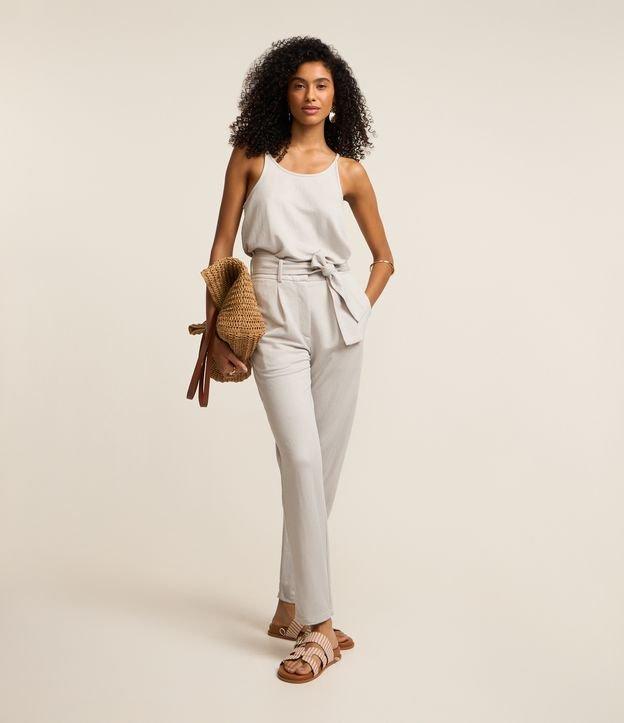 Calça Cenoura em Piquet com Faixa para Amarração - 3