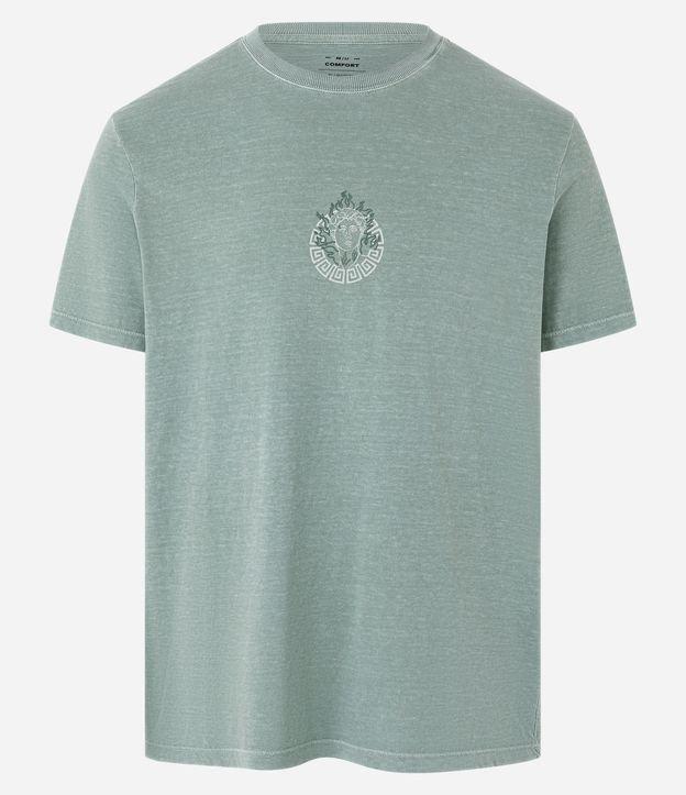 Camiseta Comfort em Algodão Estonado com Estampa de Estátua - 1