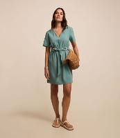 Vestido Curto em Viscose com Cinto Tecido com Miçangas - 2