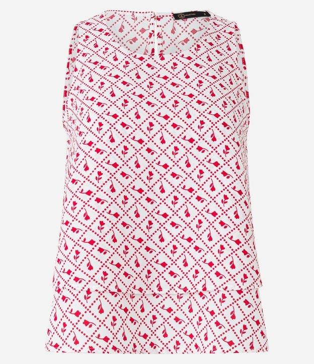 Blusa Sem Manga com Efeito Aiflow e Estampa Gravataria - 1