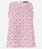 Blusa Sem Manga com Efeito Aiflow e Estampa Gravataria - 1