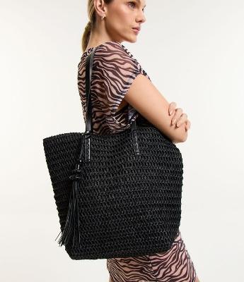 Bolsa de Praia com Alça PU e Detalhe em Tassel