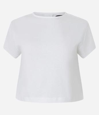 Blusa Boxy Cropped em Algodão com Abertura nas Costas