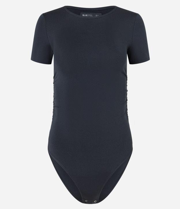 Body com Drapeado Lateral e Manga Curta - 1