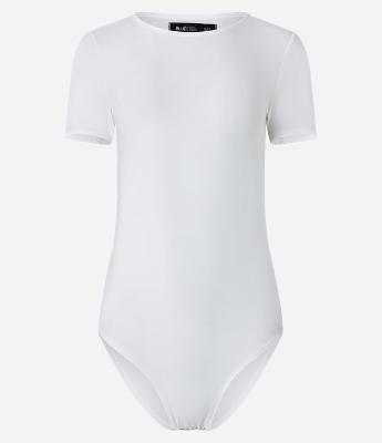 Body com Drapeado Lateral e Manga Curta