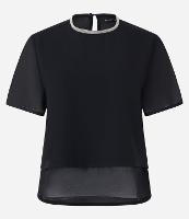 Blusa em Crepe com Brilho na Gola Redonda - 1