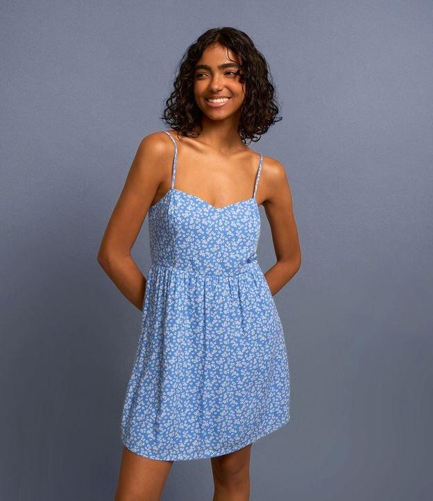 Vestido Curto em Viscose Floral Liberty e Lastex nas Costas - 2