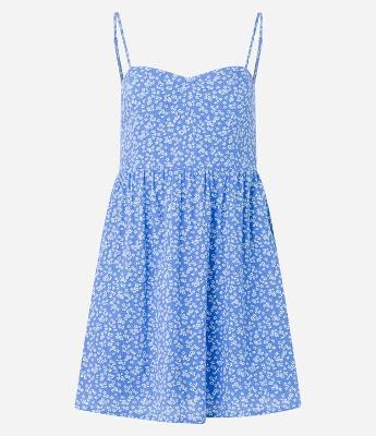 Vestido Curto em Viscose Floral Liberty e Lastex nas Costas