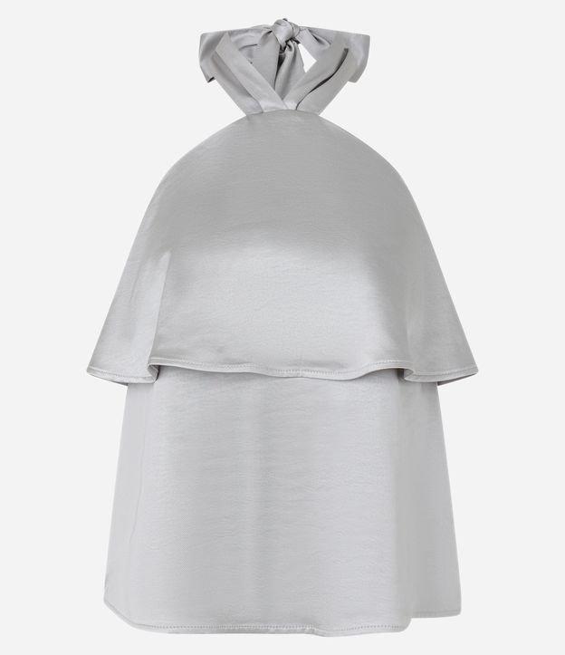 Blusa Frente Única com Gola Halter de Laço - 1