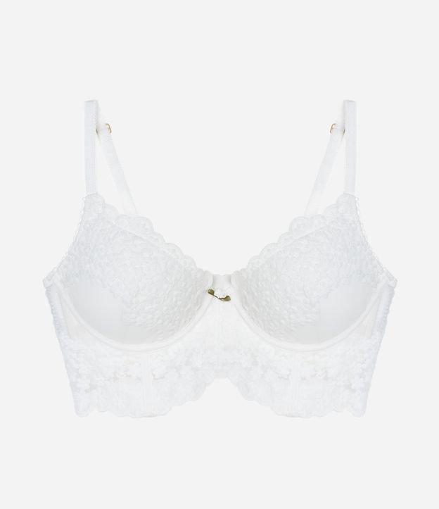 Sutiã Alongado Bojo Oco e Tule Bordado com Florzinha no Centro - 2