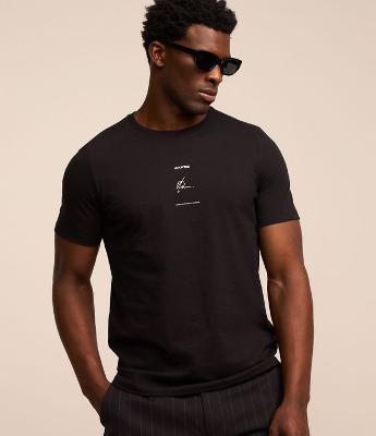 Camiseta em Algodão com Estampa Lettering