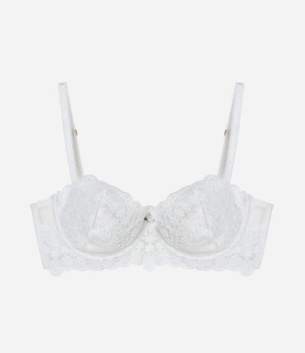 Sutiã Sem Bojo Com Aro e Tule Bordado e Florzinha Central - 2