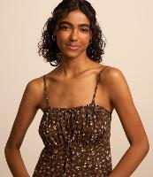 Vestido New Midi em Viscose Floral Liberty com Franzido no Decote - 2