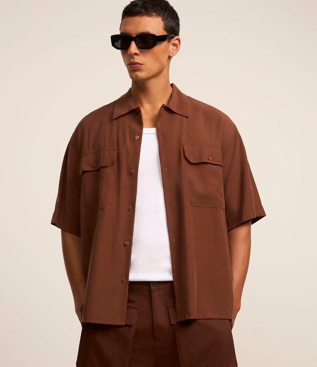 Camisa em Viscose com Bolso Cargo - 3