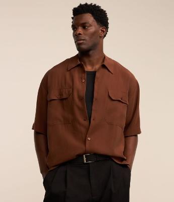 Camisa em Viscose com Bolso Cargo