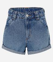 Short Mom Jeans com Bolso Faca e Barra Dobrada - 1