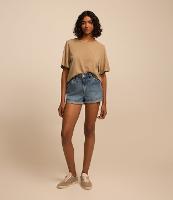 Short Mom Jeans com Bolso Faca e Barra Dobrada - 3