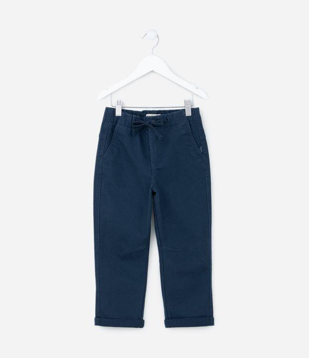 Calça Slim Infantil em Sarja com Barra Dobrada - Tam 5 a 14 Anos - 1
