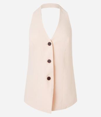 Colete Alongado com Frente Única em Crepe