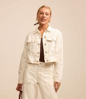 Jaqueta em Sarja com Botões e Bolsos no Peito - 1