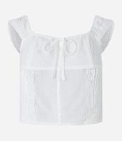 Blusa em Viscose com Amarração e Entremeios - 1