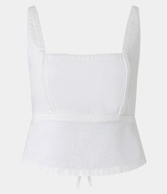 Blusa Cropped em Sarja com Amarração nas Costas