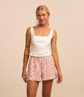 Blusa Cropped em Sarja com Amarração nas Costas - 2