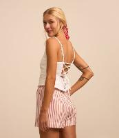 Blusa Cropped em Sarja com Amarração nas Costas - 3