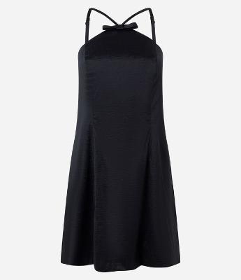 Vestido Curto em Bengaline com Laço no Decote Halter