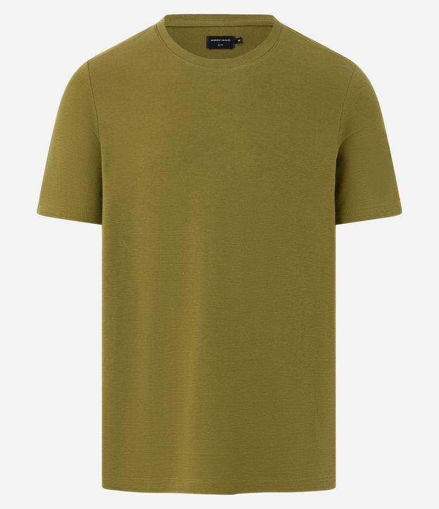 Camiseta Slim em Algodão com Textura Canelada - 1