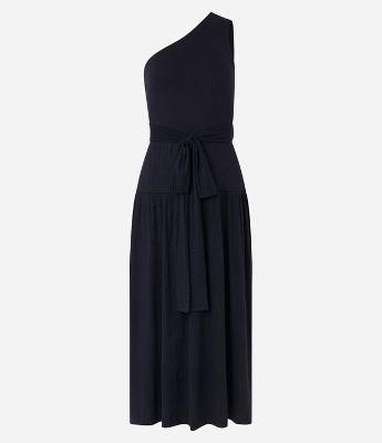 Vestido Evasê New Midi em Viscose com Efeito Godê