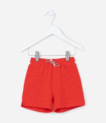 Bermuda Infantil com Textura Waffle - Tam 1 a 5 Anos