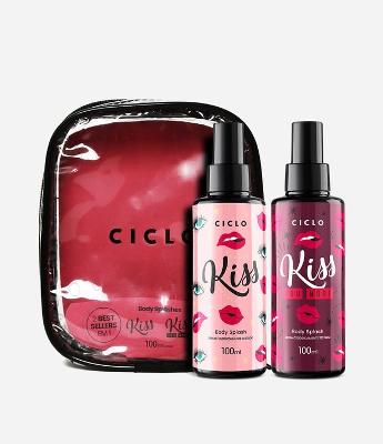 Kit Estojo Body Splash Kiss 100ml + Kiss You More 100ml