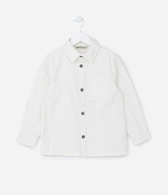 Camisa Infantil em Jeans com Bolsinho - Tam 5 a 14 Anos