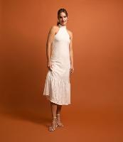 Vestido Midi em Laise com Decote nas Costas - 1