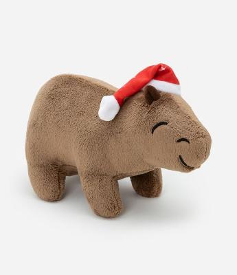 Almofada Pelúcia de Capivara Natalina