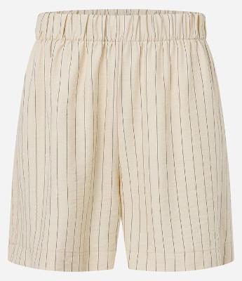 Bermuda em Tricoline Listrada e Cós Elástico