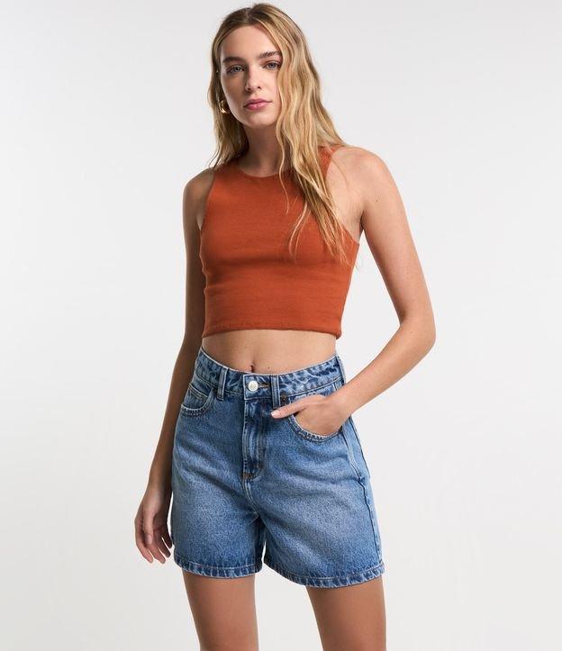 Short Mom em Jeans com Cintura Alta - 1