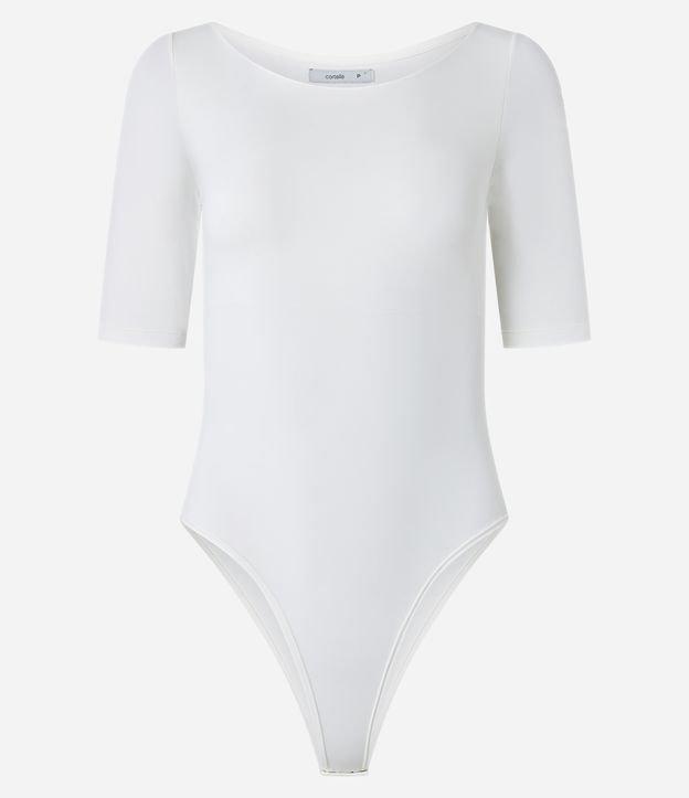 Body em Poliamida com Decote Canoa e Manga 3/4 - 1