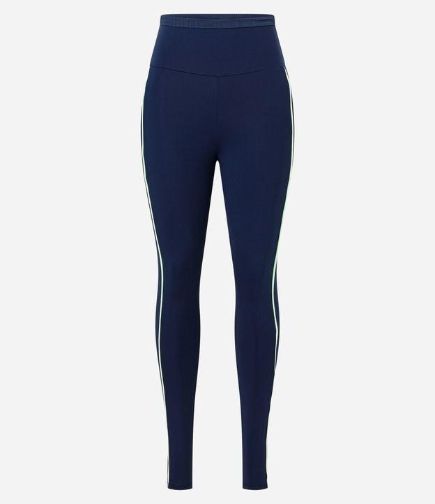 Calça Legging Esportiva Textura Canelada e com Friso nas Laterais - 1