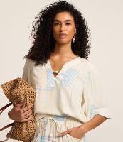 Blusa em Viscose com Miçanga na Gola e Folhagens Estampadas - 2