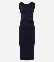 Vestido Reto Midi Sem Manga em Algodão com Torcido - 1