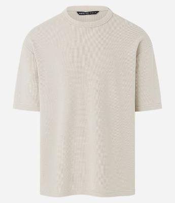 Camiseta Relaxed em Malhão Estonado com Textura Mini Waffle