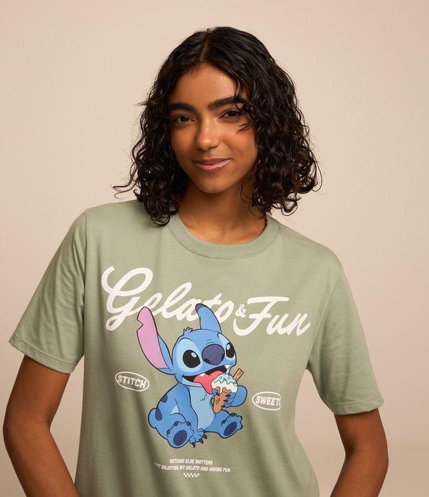 Camiseta Alongada em Algodão com Estampa Stitch - 3