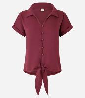 Camisa em Piquet com Amarração Laço na Barra - 1