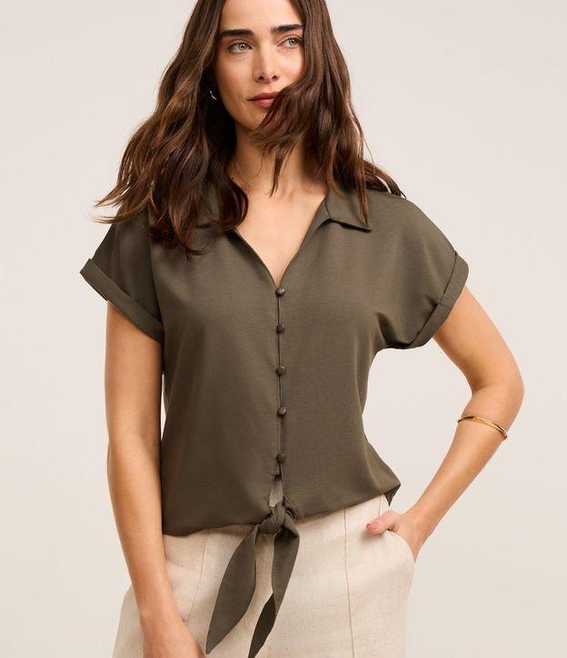 Camisa em Piquet com Amarração Laço na Barra - 2