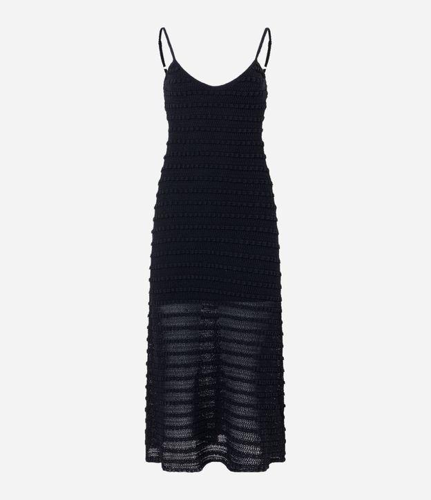 Vestido Longo em Tricô com Ponto Diferenciado - 1