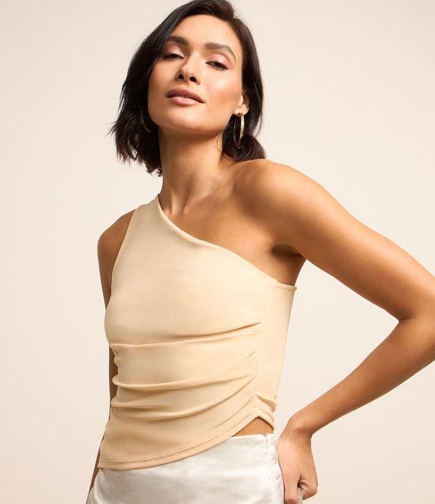 Blusa Ombro Só com Barra Assimétrica e Franzidos - 4